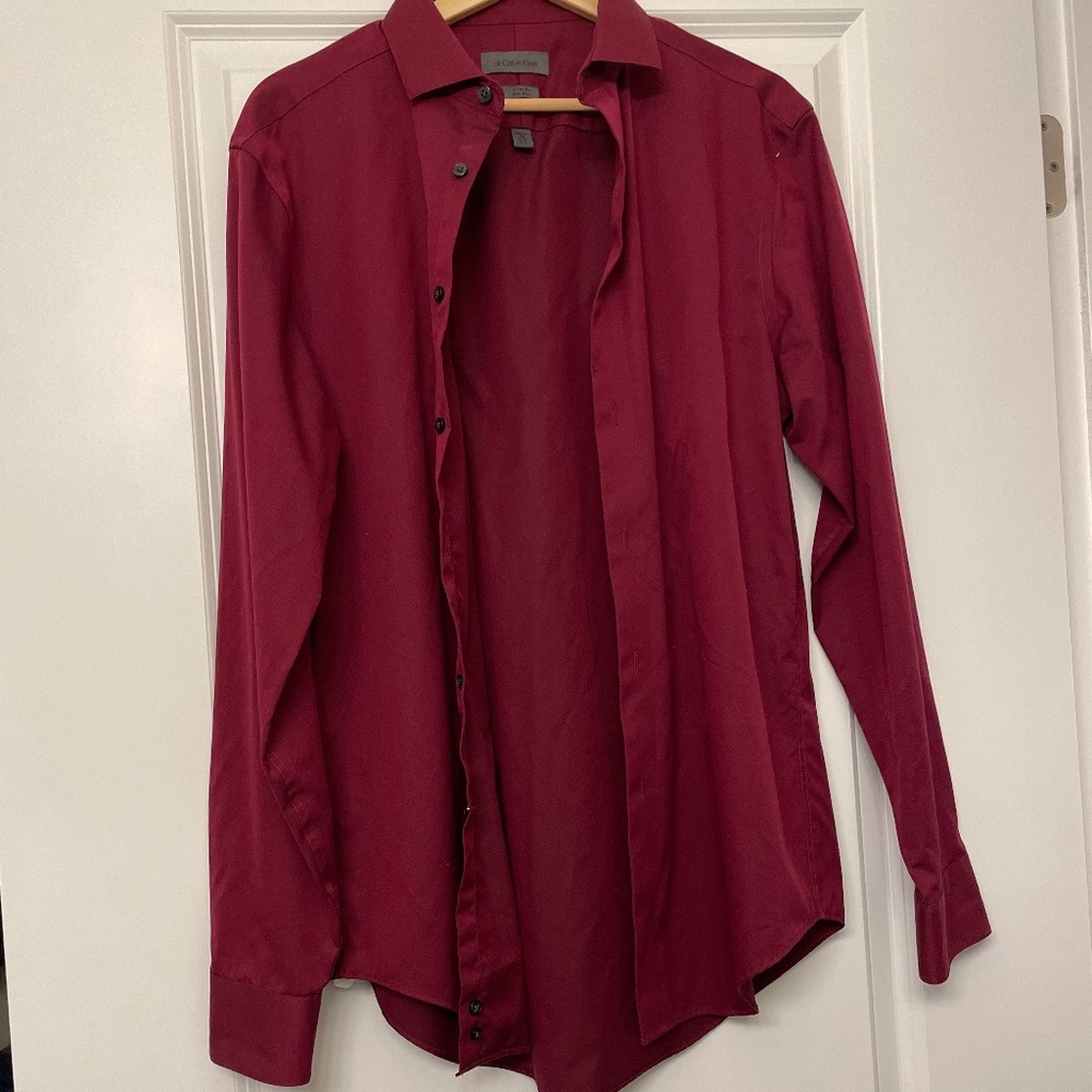 Calvin Klein red button shirt